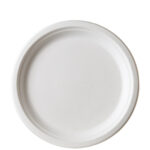 9″ Round White Sugarcane Plates