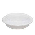 24oz Round Plastic Container with Clear Lid
