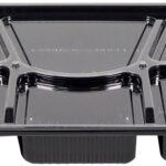 6 Compartment Rectangle Plastic Container with Clear Lid (Bento Box)